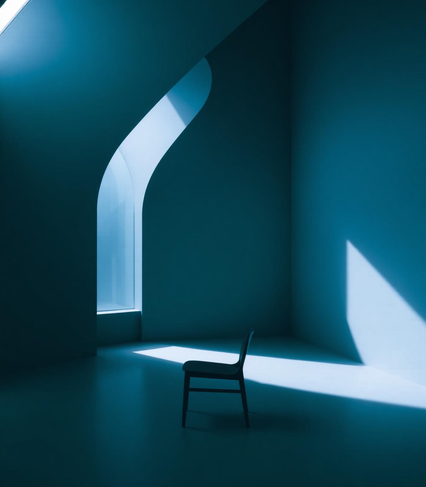 Architectural interior with arched window and soft light, evoking the metaphor of an emotional blueprint.